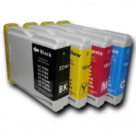Compatible Cartucho Impresora Brother MFC260C LC970XL Pack 4