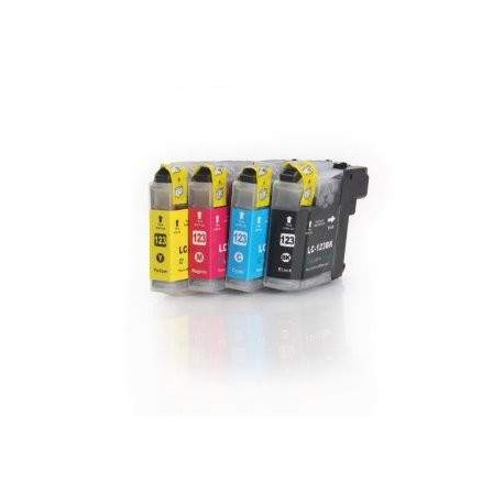  Compatible Cartucho Impresora Brother MFCJ4610DW LC123 Pack 4