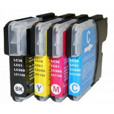 Compatible Cartucho Impresora Brother MFC 490CN LC980XL PACK 8