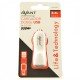 CARGADOR RAPIDO USB BLANCO COCHE 2 PUERTOS 2.4A AVANT