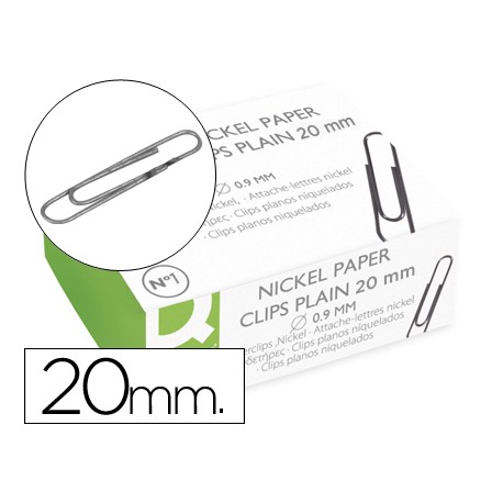 CLIPS NIQUELADOS Q- CONNET Nº1 20 MM CAJA DE 100