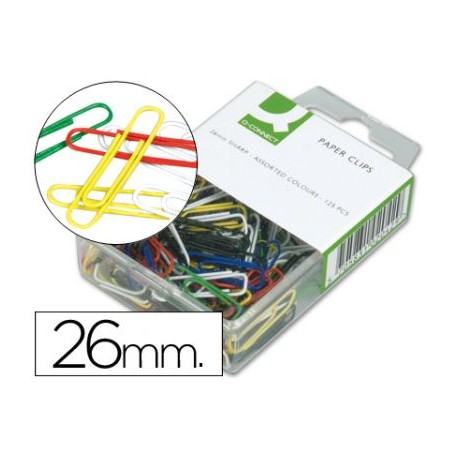 Clips colores Q-connect -26 mm -caja de 125 unidades