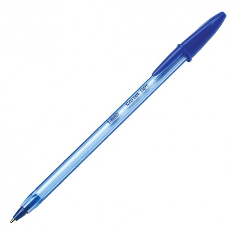 Boligrafo bic cristal soft azul punta de 1,2 mm. Azul